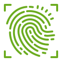 ikon grøn fingeraftryk